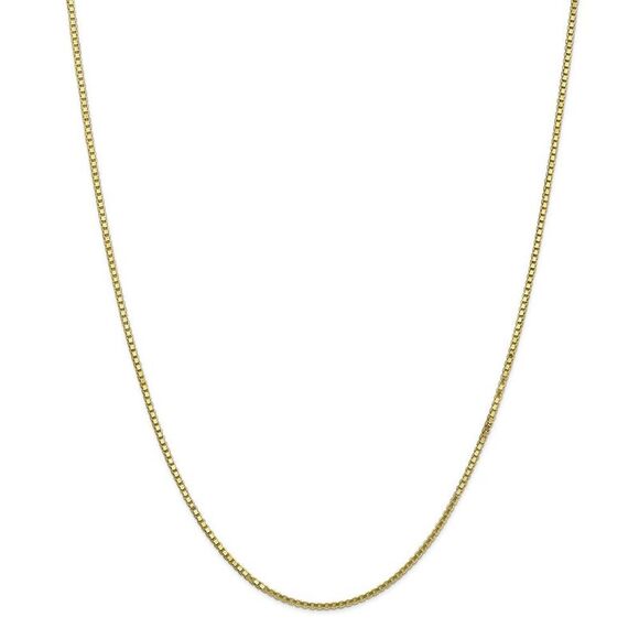 1.5mm 10k Yellow Gold Solid Box Chain Necklace, 30 Inch - Picture 3 of 8